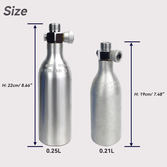 0.25L Aluminum Alloy CO₂ Gas Cylinder with On/Off Valve