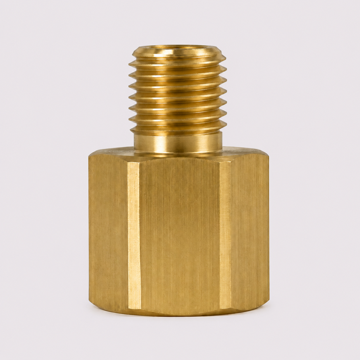 Brass Thread Adapter 3/8-24 UNF Male to 1/2-20 UNF Female