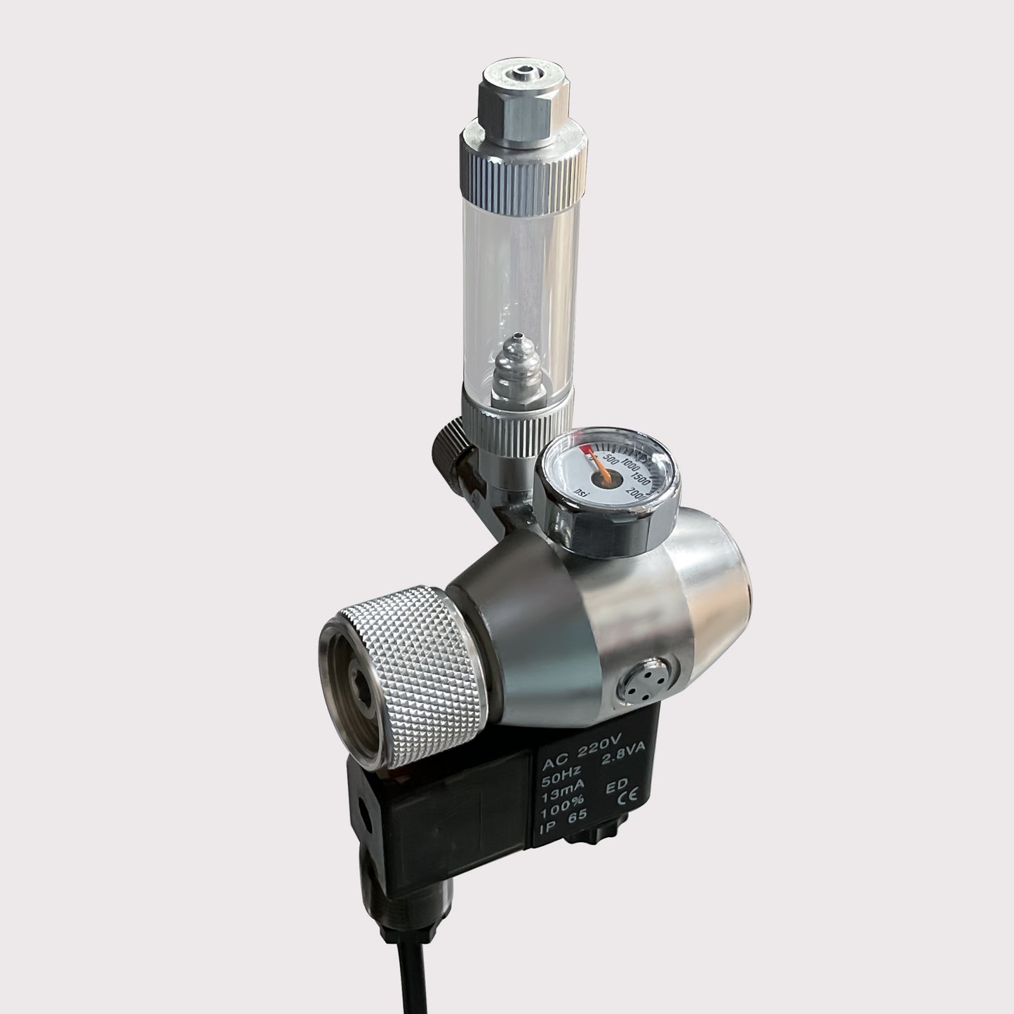 Aquarium CO₂ Regulator with Solenoid Valve & Bubble Counter