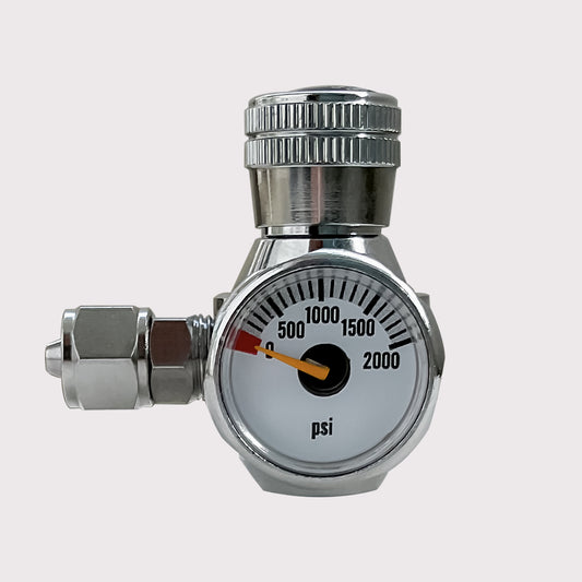 CO2 Flow Control Valve with Mini Gauge for 3/8-24unf Inlet Thread