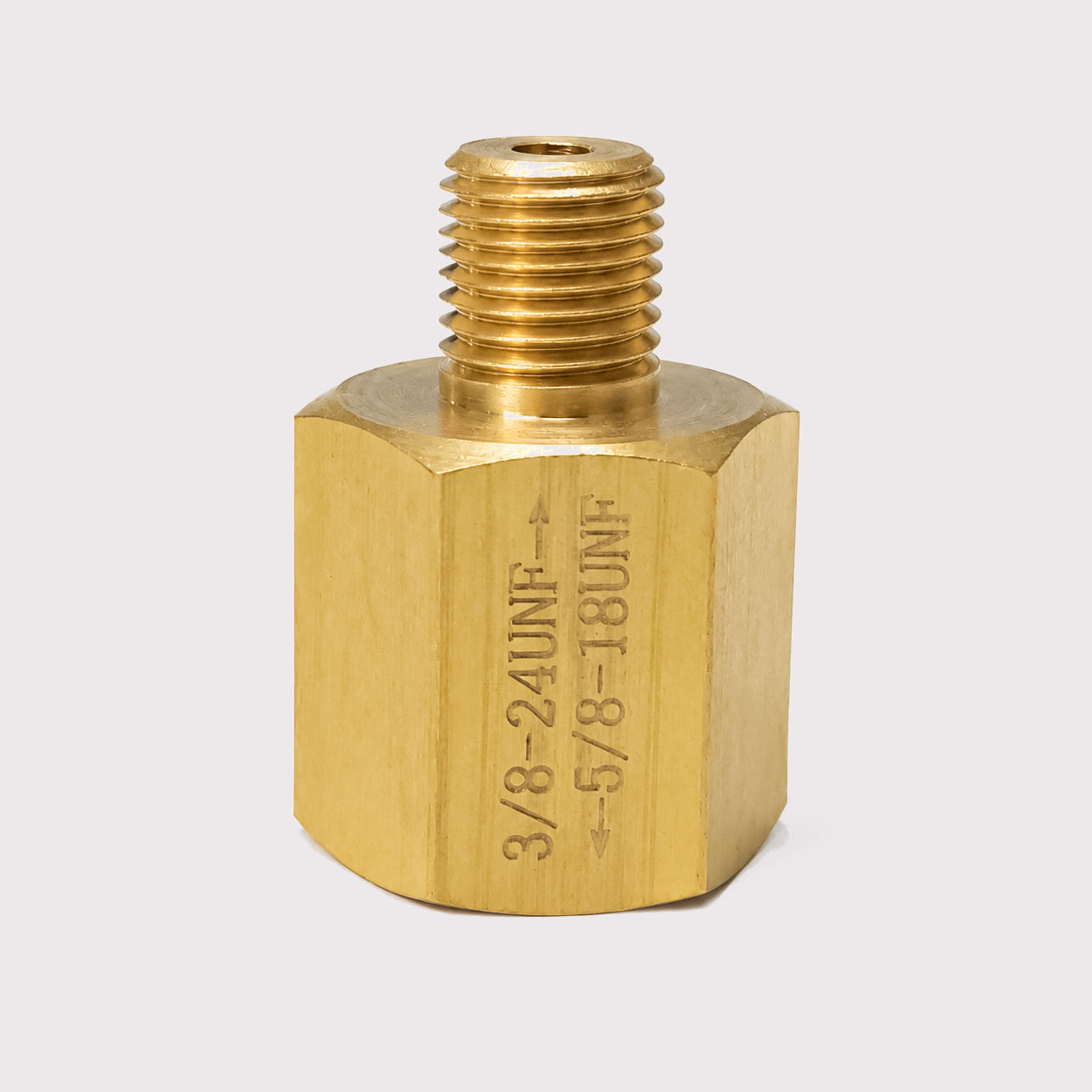 Brass Adapter 5/8-18UNF Female to 3/8-24UNF Thread