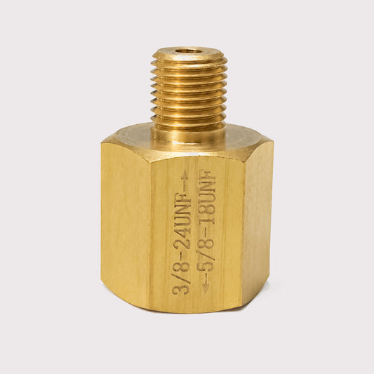 Brass Adapter 5/8-18UNF Female to 3/8-24UNF Thread