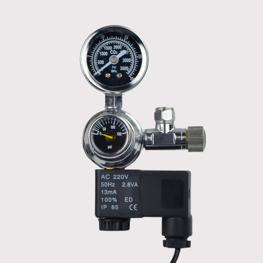 Dual Gauge CO₂ Regulator with Solenoid Valve