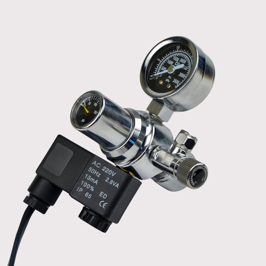 Dual Gauge CO₂ Regulator with Solenoid Valve