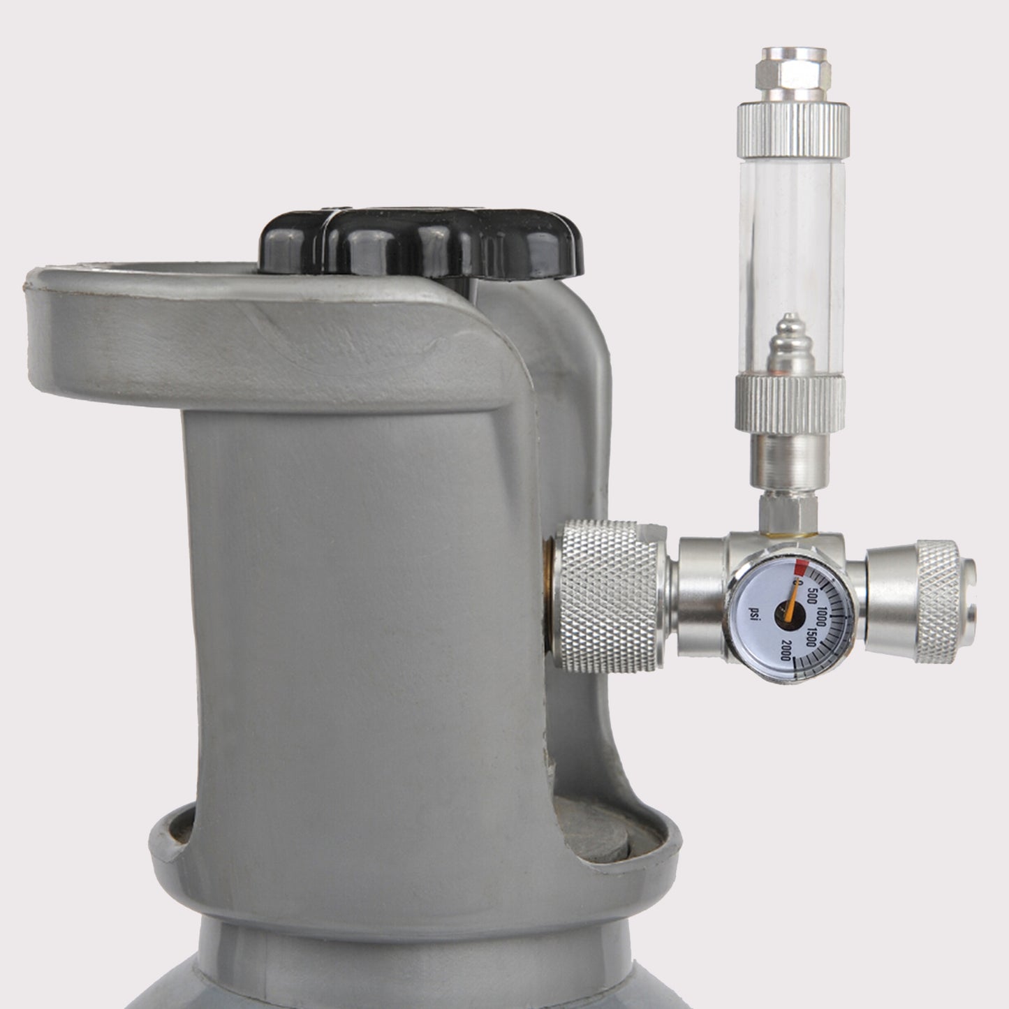 Flow Control Valve with Pressure Gauge for Gas Cylinders