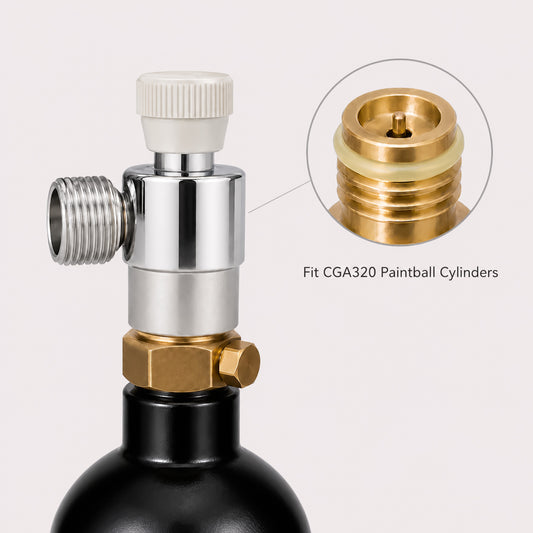 CGA320 Paintball CO₂ Cylinder Adapter with Knob