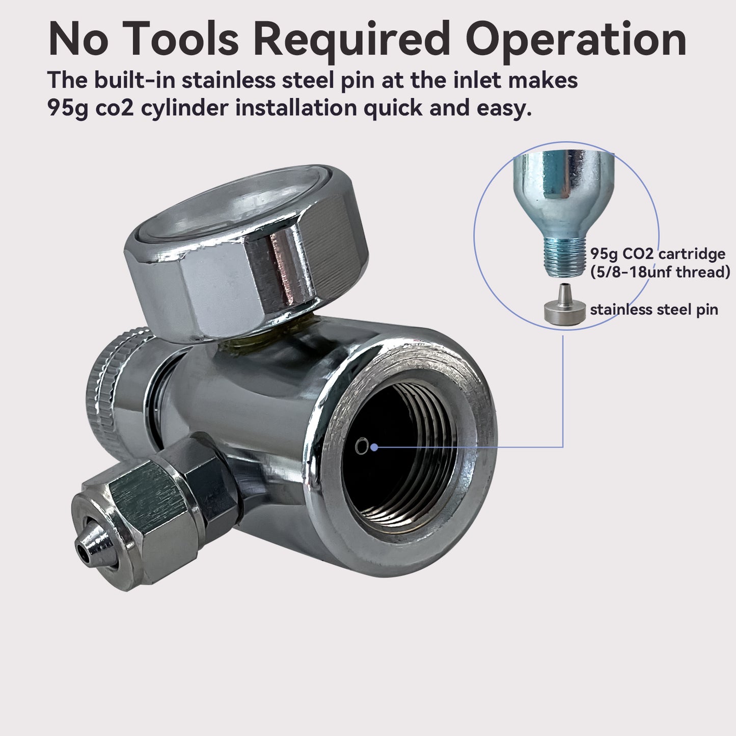 Mini CO2 Flow Control Valve, 5/8-18UNF, for Paintball CO2 Tank