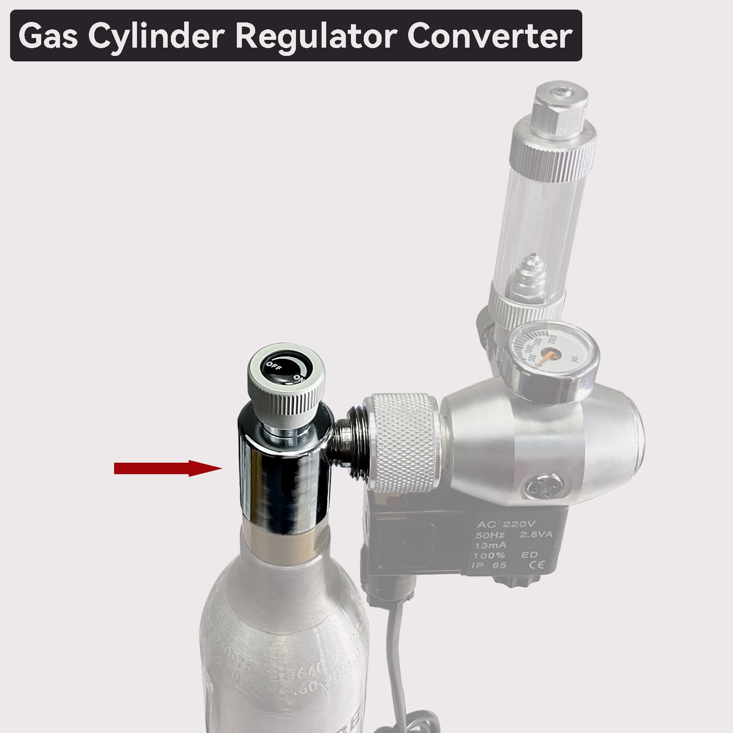 SodaStream Adapter for CO₂ Regulator with On/Off Knob