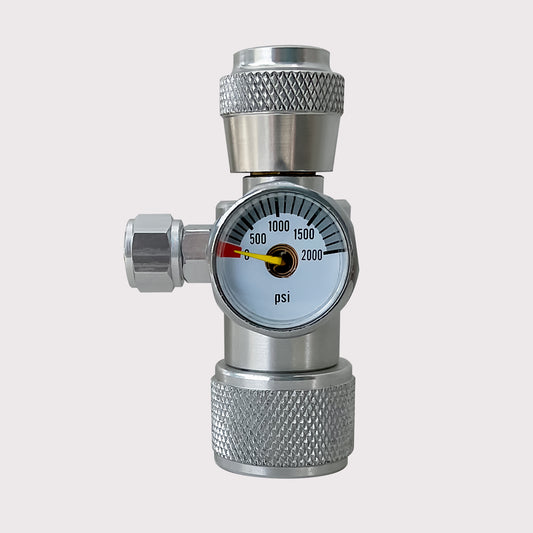 Flow Control Valve with Pressure Gauge for Gas Cylinders