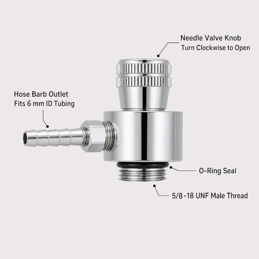 Calibration Gas Cylinder Valve 5/8-18UNF Male Thread