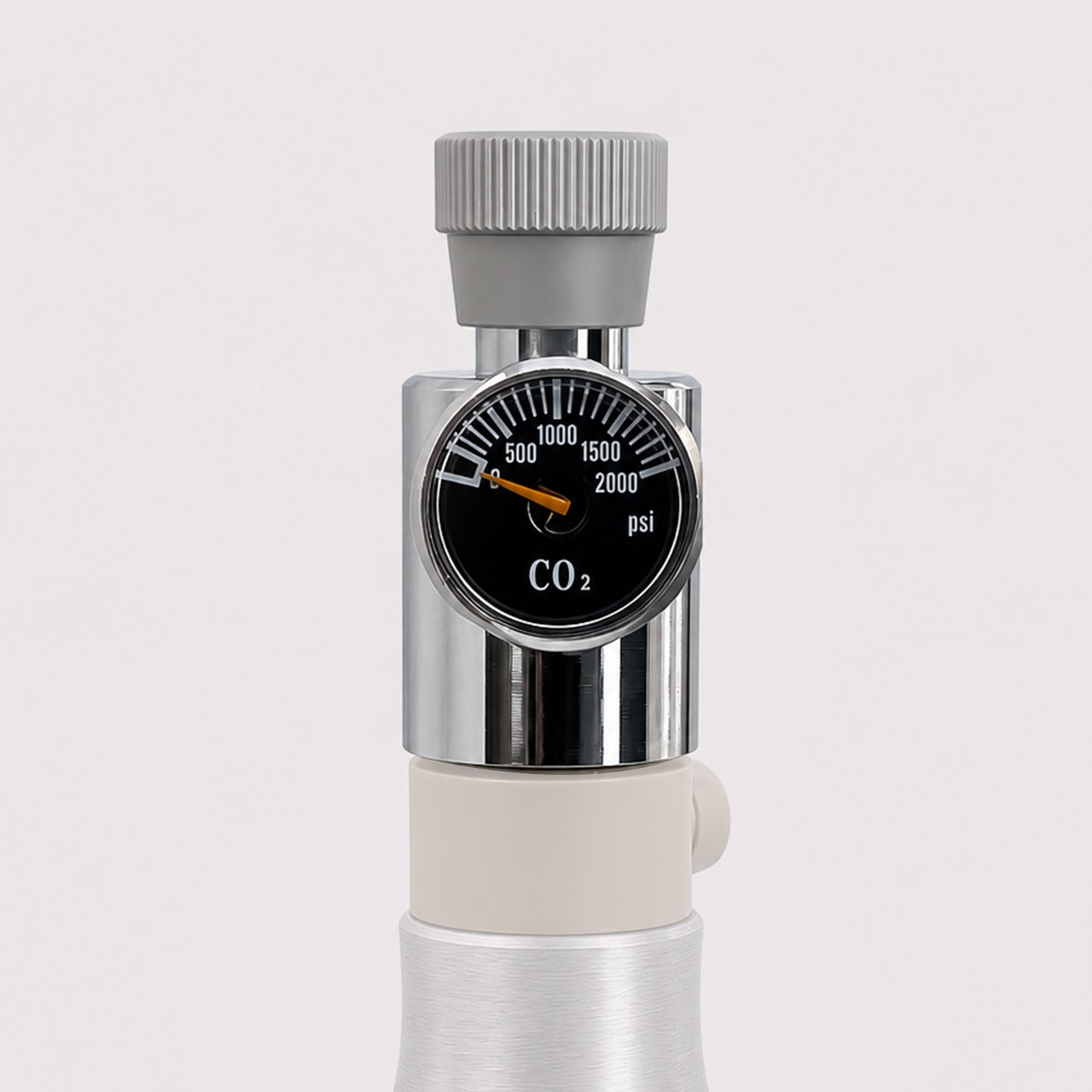 Soda CO₂ Cylinder Adapter to W21.8 with On/Off Valve & Pressure Gauge