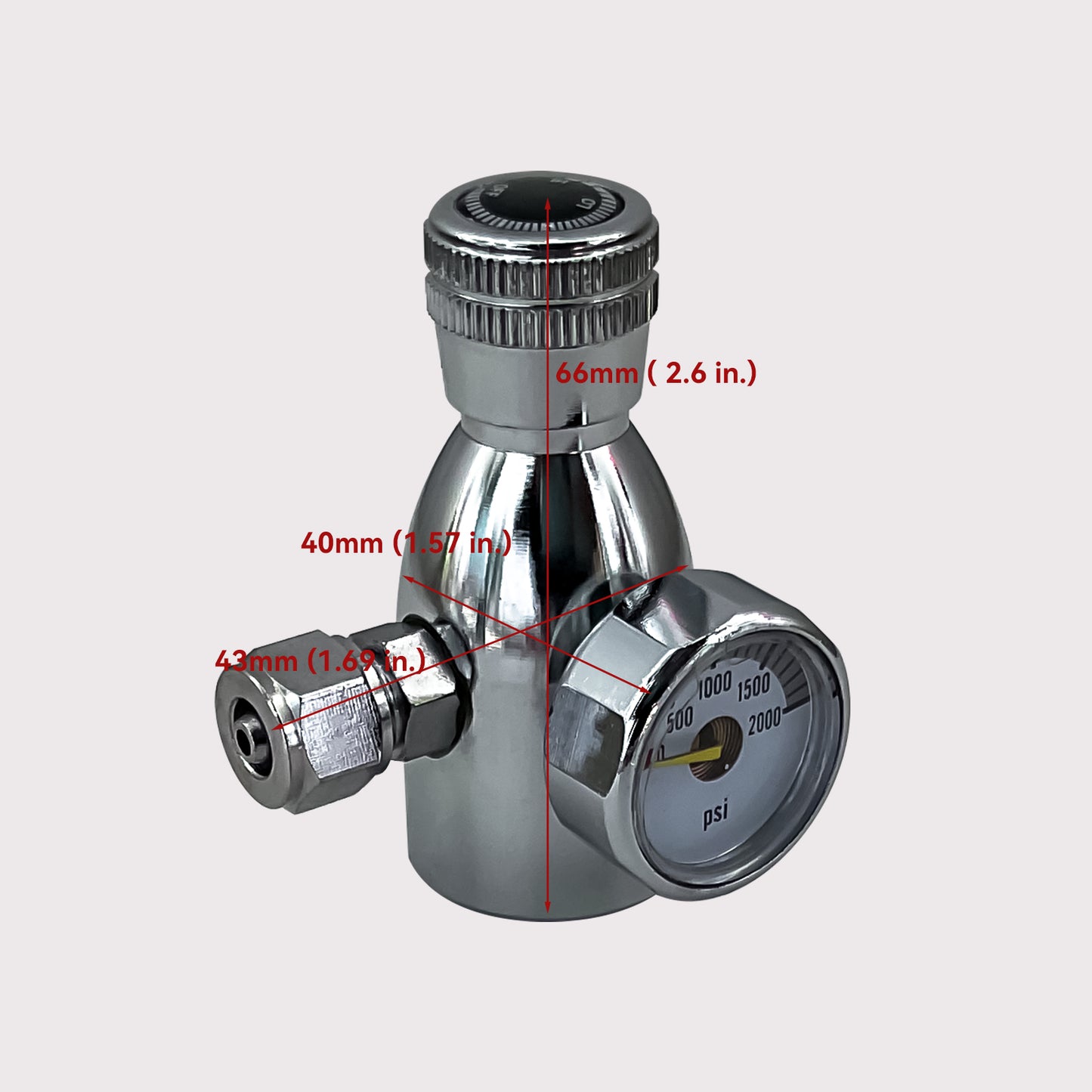 Mini CO2 Flow Control Valve, 5/8-18UNF, for Paintball CO2 Tank