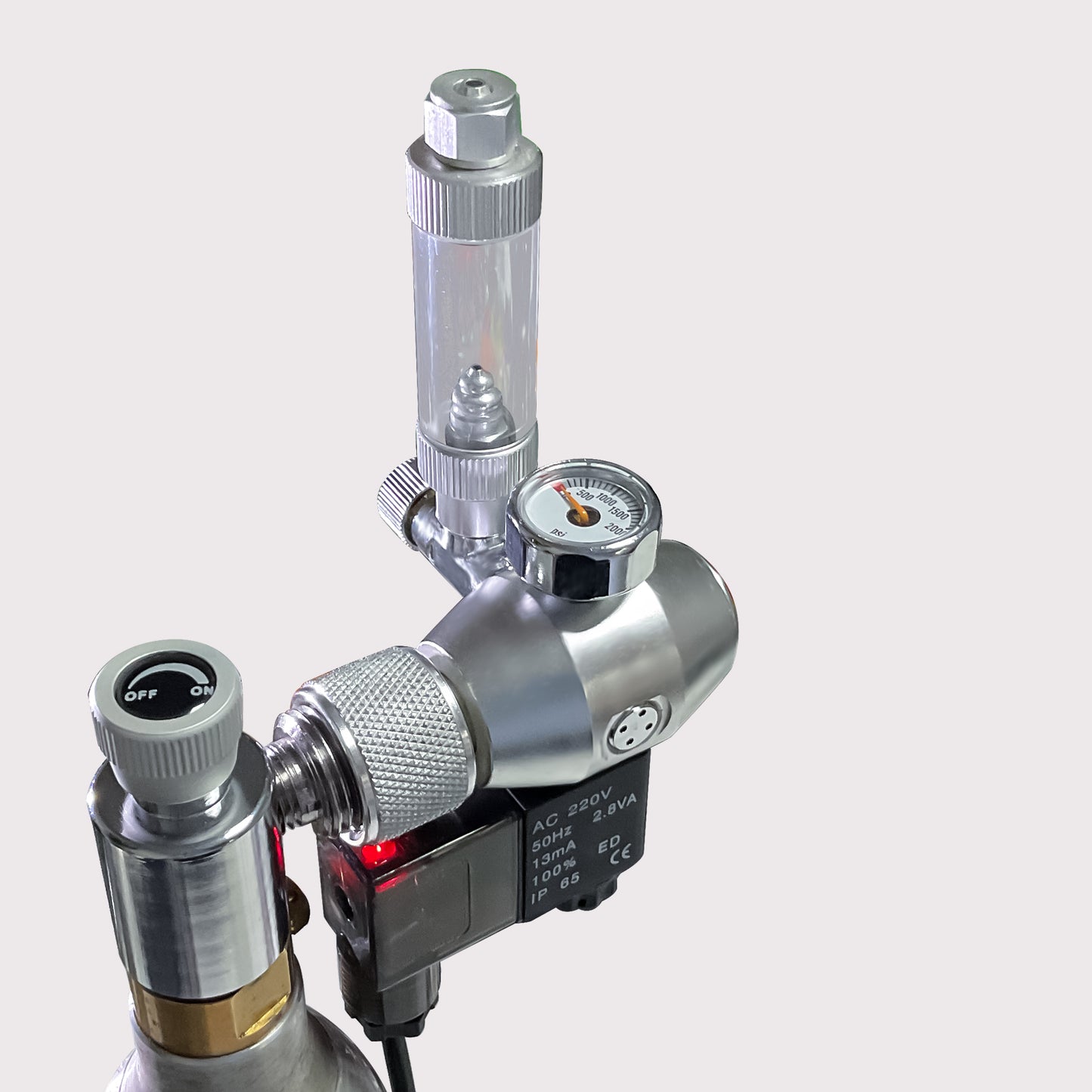 Aquarium CO₂ Regulator with Solenoid Valve & Bubble Counter