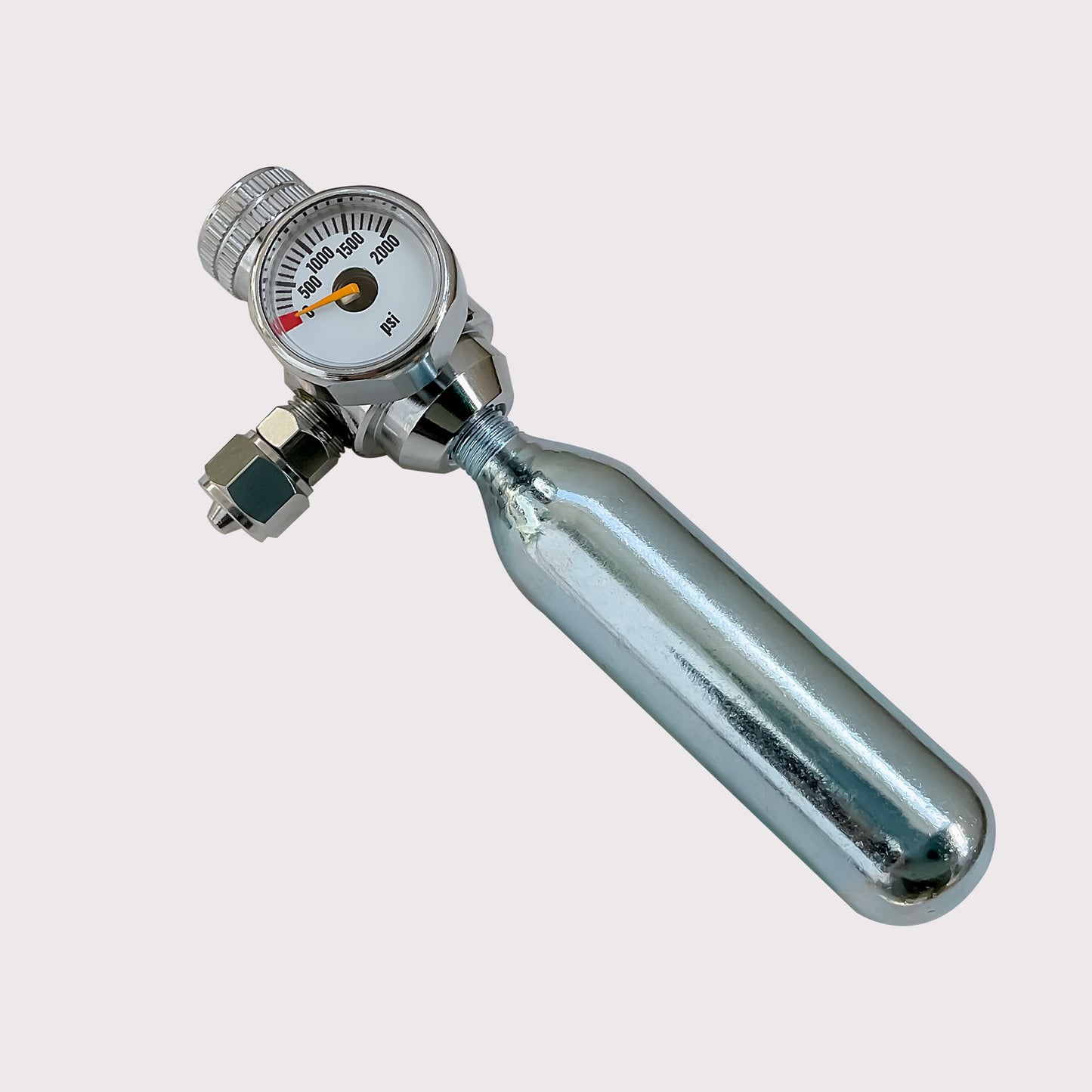 CO2 Flow Control Valve with Mini Gauge for 3/8-24unf Inlet Thread