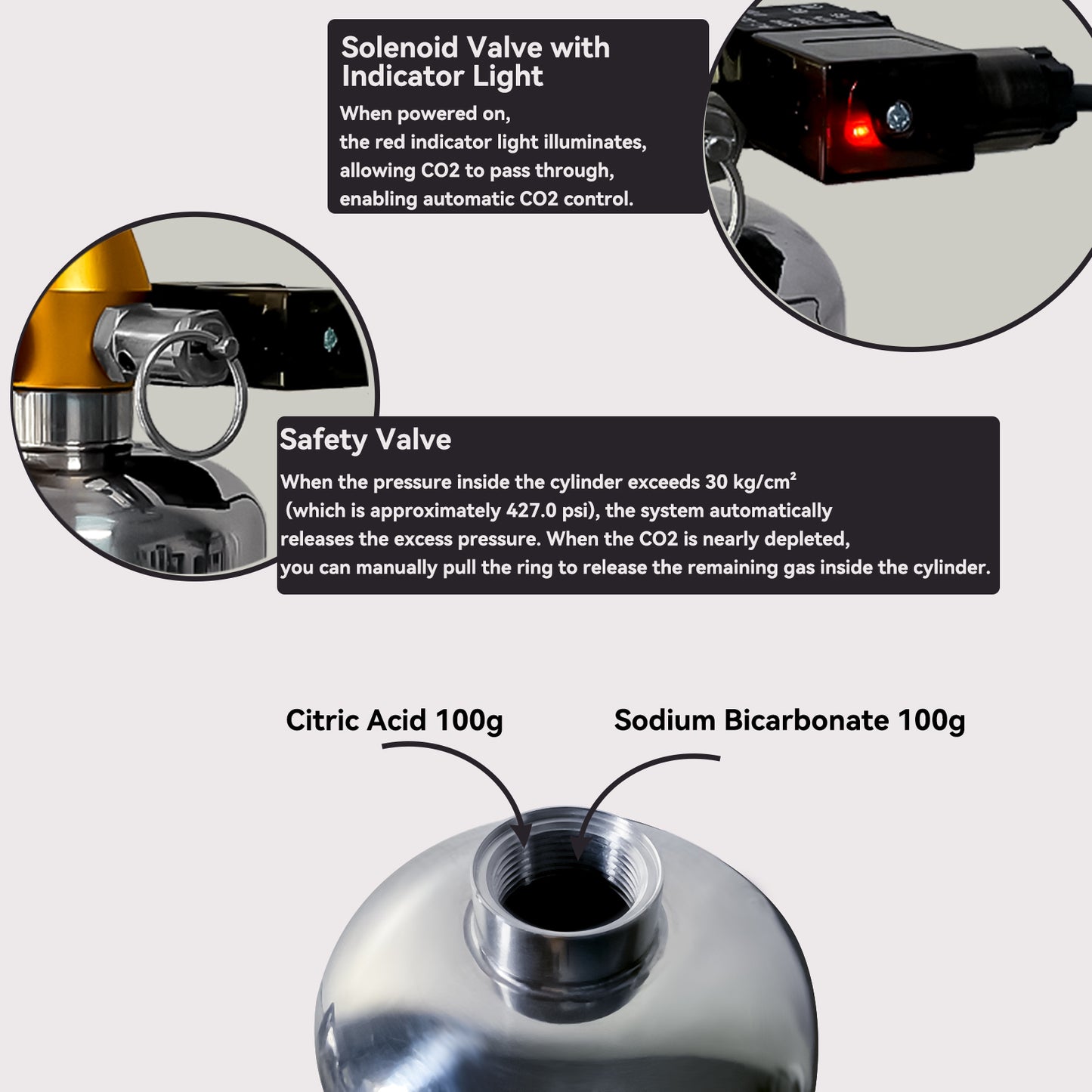 1L Stainless Steel CO₂ Generator