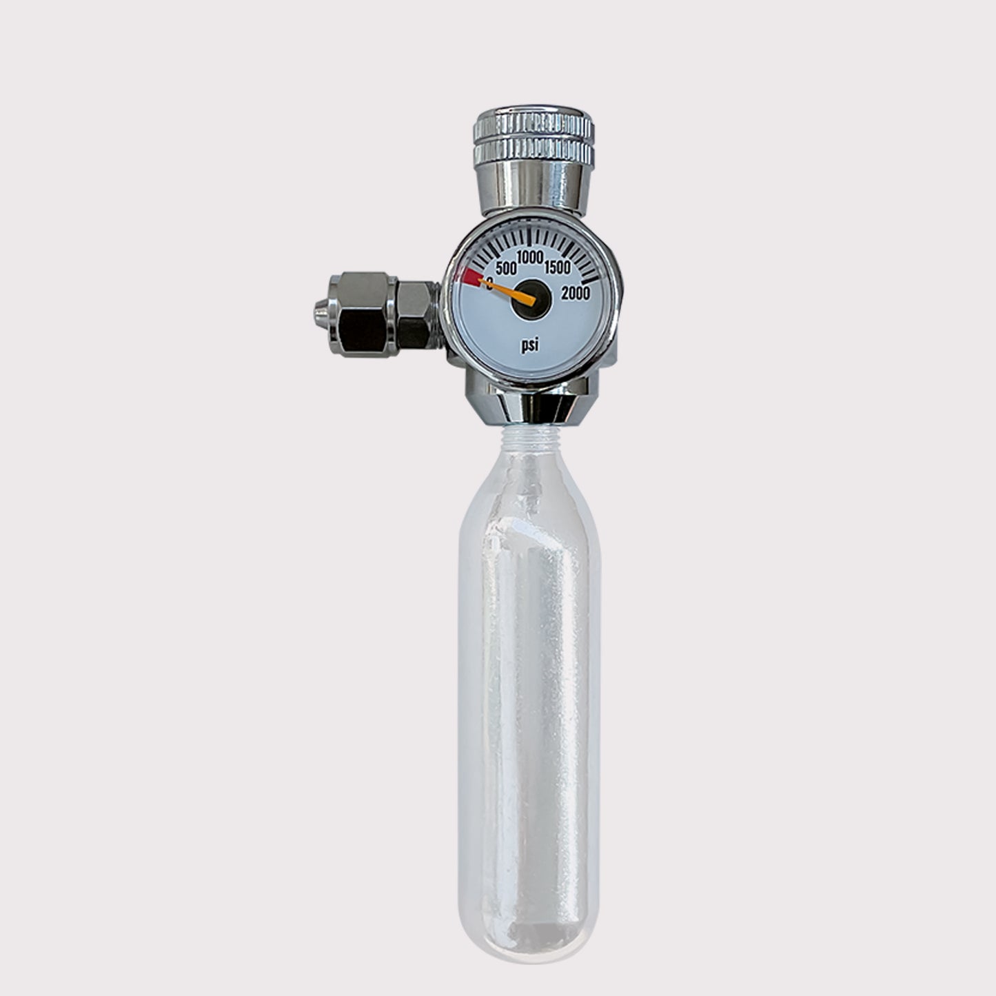 CO2 Flow Control Valve with Mini Gauge for 3/8-24unf Inlet Thread