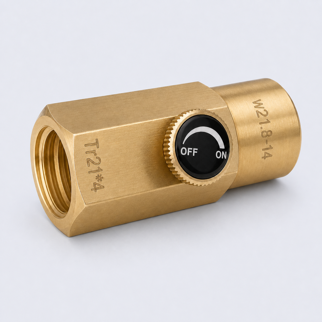 Brass CO₂ Refill Valve W21.8-14 to TR21×4 for SodaStream Cylinder Charging