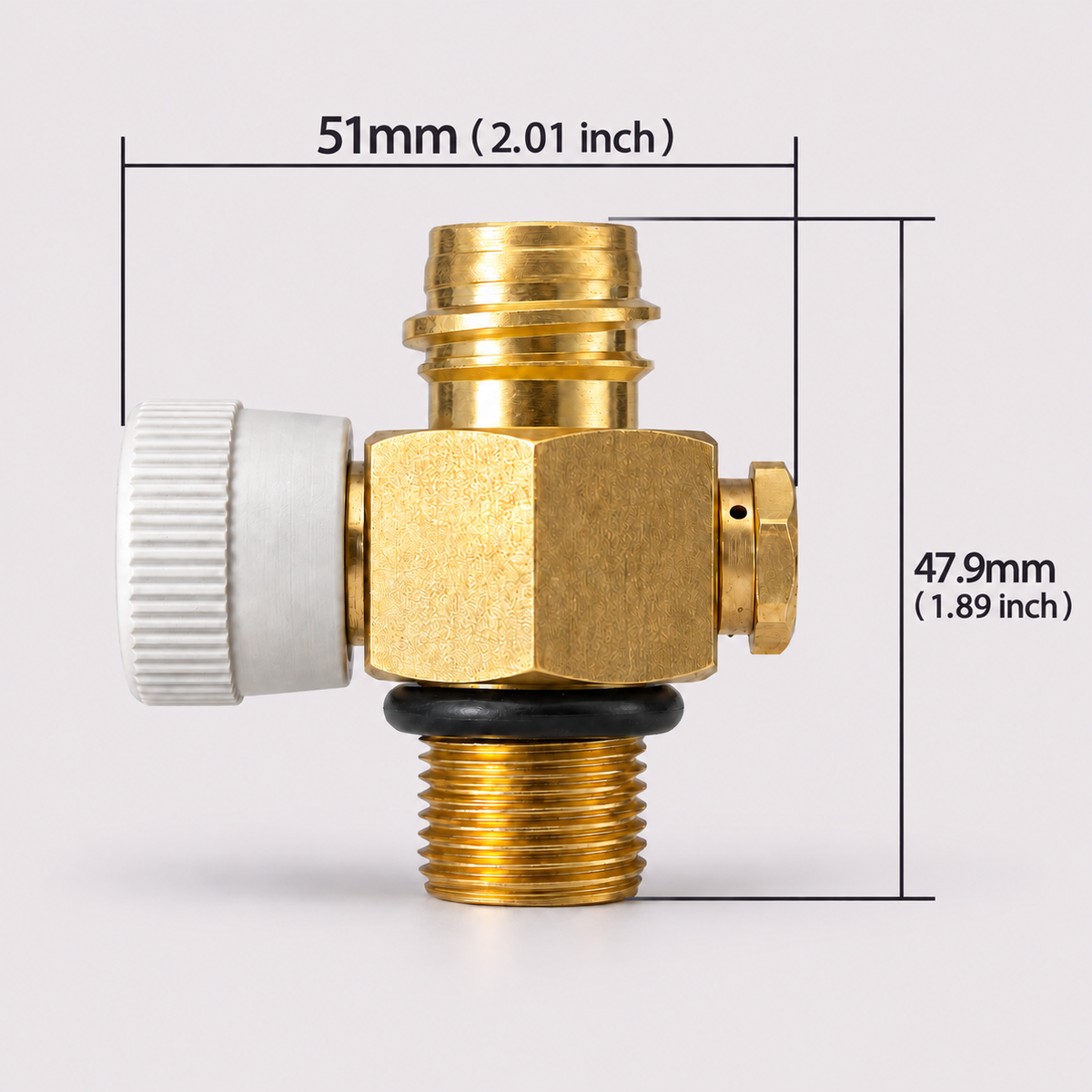 Manual CO₂ Valve Adapter M18×1.5 to TR21×4 with 3/8-24 UNF Cartridge Connector