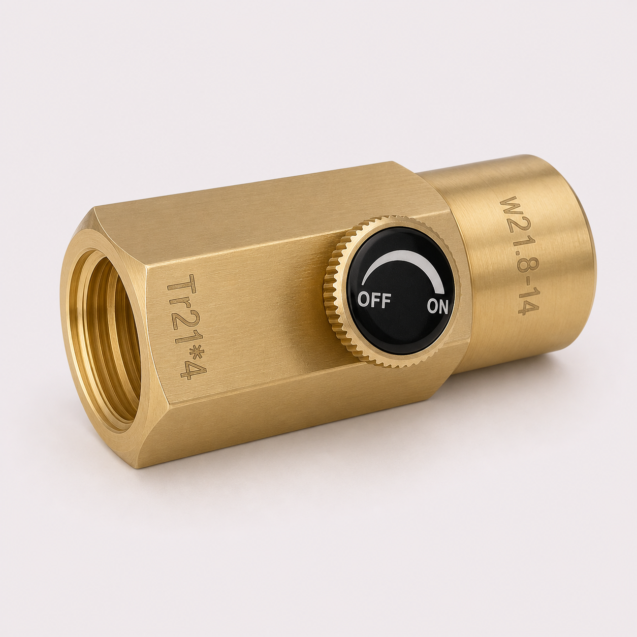 Brass CO₂ Refill Valve W21.8-14 to TR21×4 for SodaStream Cylinder Charging